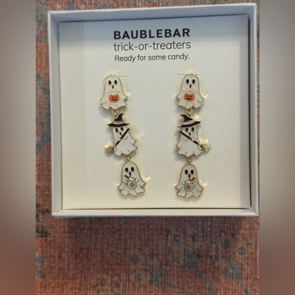 Baublebar Trick-Or-Treat Ready For Some Candy Ghost Dangling Earrings - Picture 1 of 5